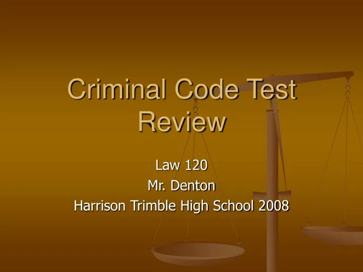 criminal code test review