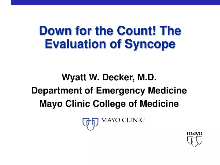 down for the count the evaluation of syncope