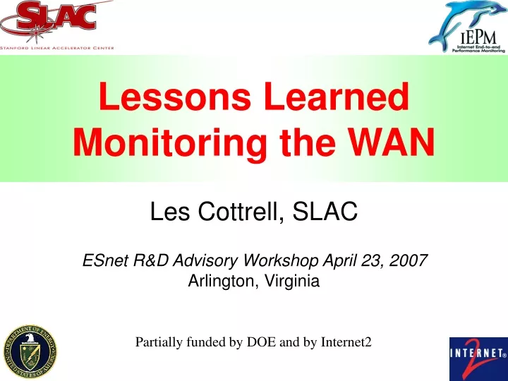lessons learned monitoring the wan