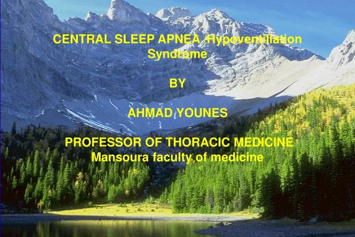 central sleep apnea hypoventillation syndrome