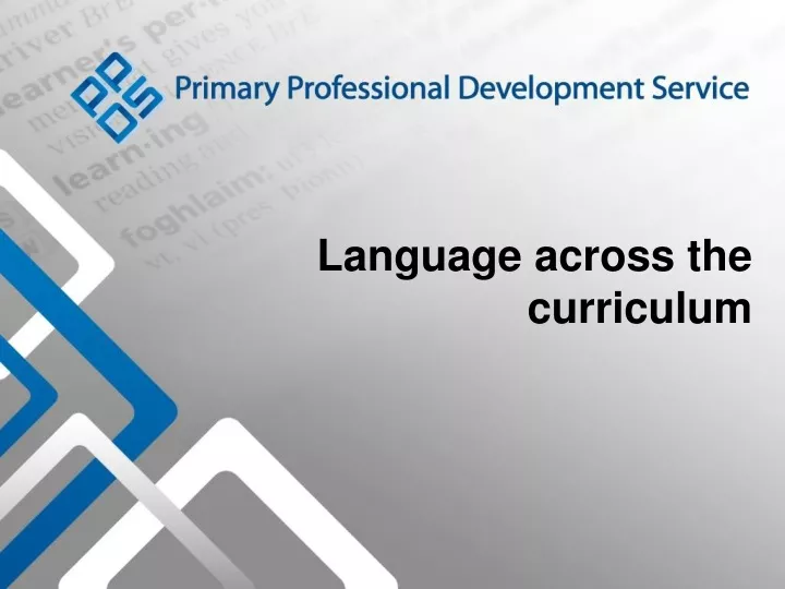 language across the curriculum
