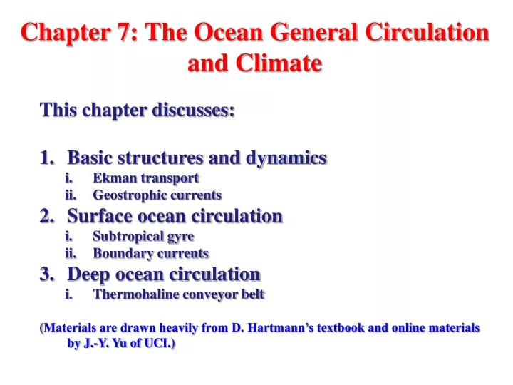 chapter 7 the ocean general circulation