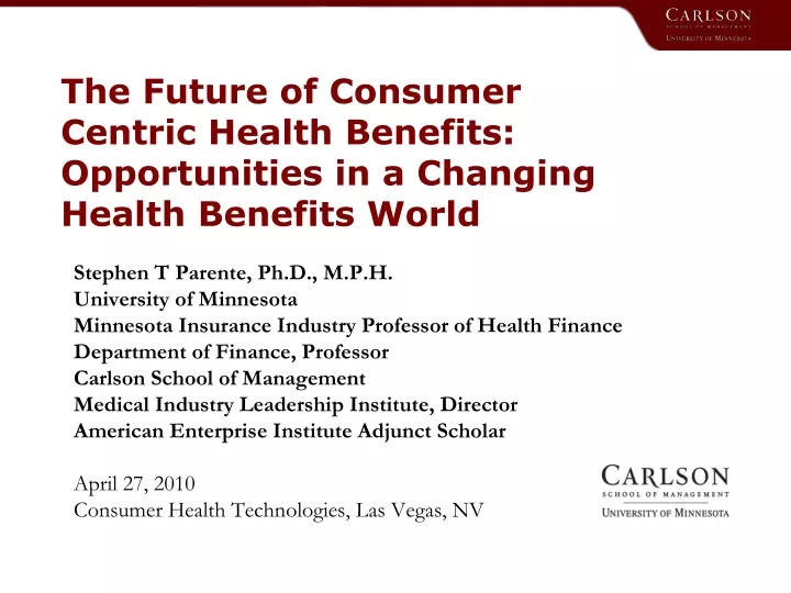 the future of consumer centric health benefits opportunities in a changing health benefits world