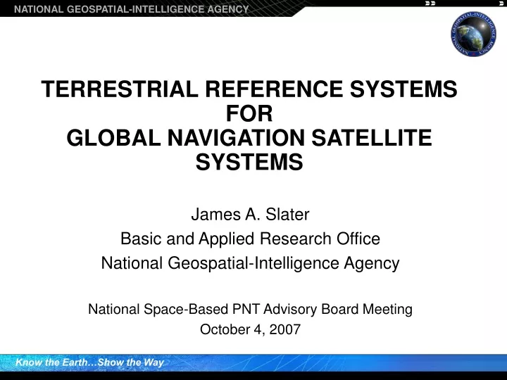 terrestrial reference systems for global navigation satellite systems