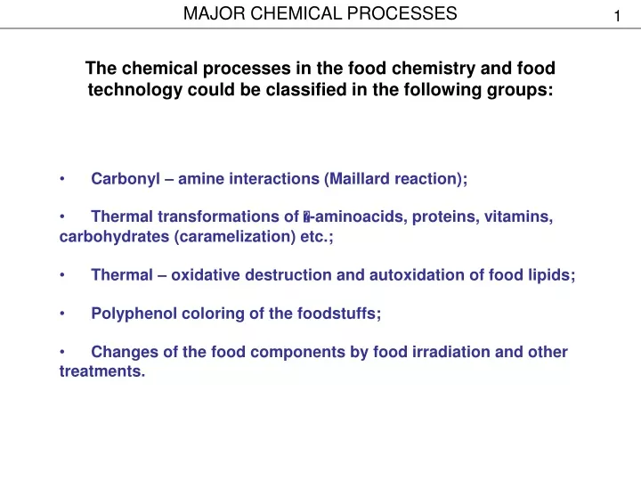 major chemical processes