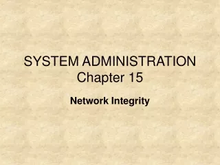 SYSTEM ADMINISTRATION Chapter 15