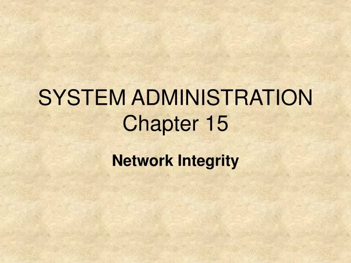 system administration chapter 15