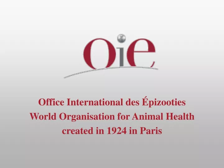 office international des pizooties world