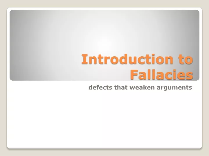 introduction to fallacies