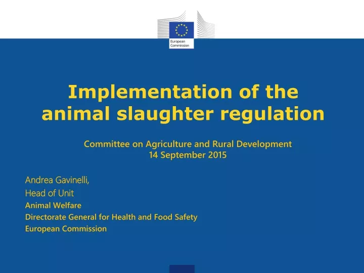 implementation of the animal slaughter regulation