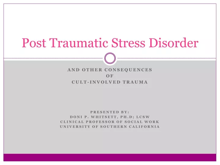 post traumatic stress disorder