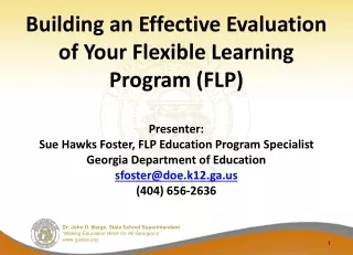 Agenda – FLP Evaluation