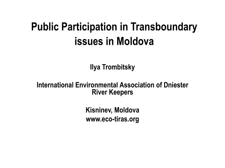 public participation in transboundary issues in moldova