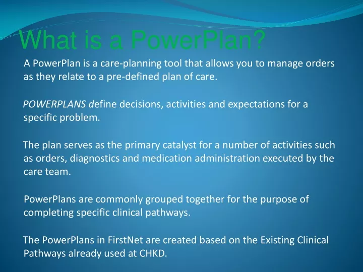 what is a powerplan