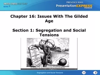 Chapter 16: Issues With The Gilded Age Section 1: Segregation and Social Tensions