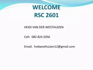 WELCOME RSC 2601