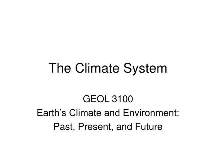 the climate system