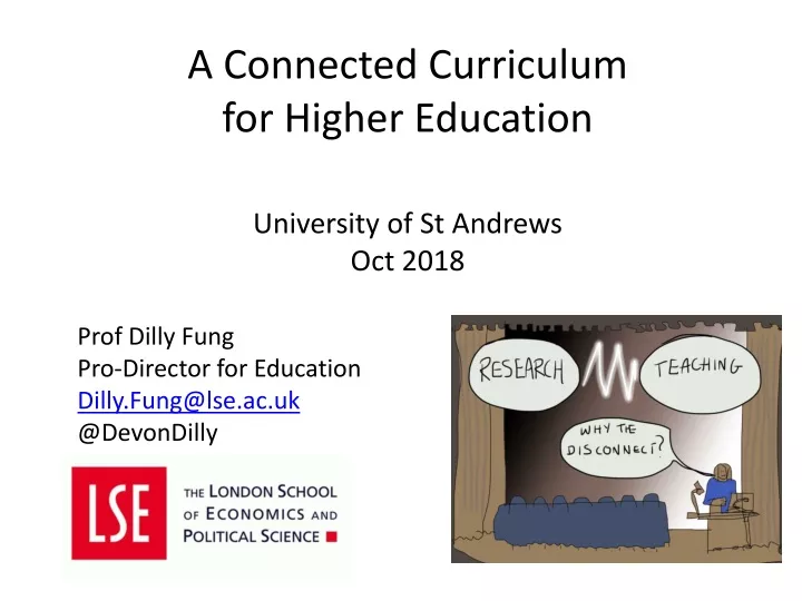a connected curriculum for higher education