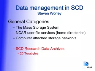 Data management in SCD Steven Worley