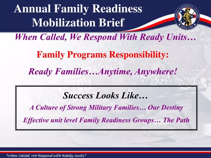 annual family readiness mobilization brief