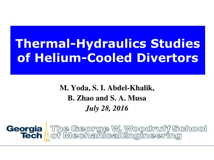 thermal hydraulics studies of helium cooled divertors