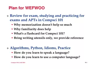 Plan for WEFWOO