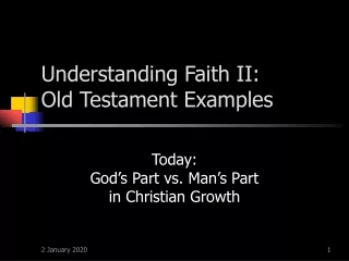 Understanding Faith II: Old Testament Examples