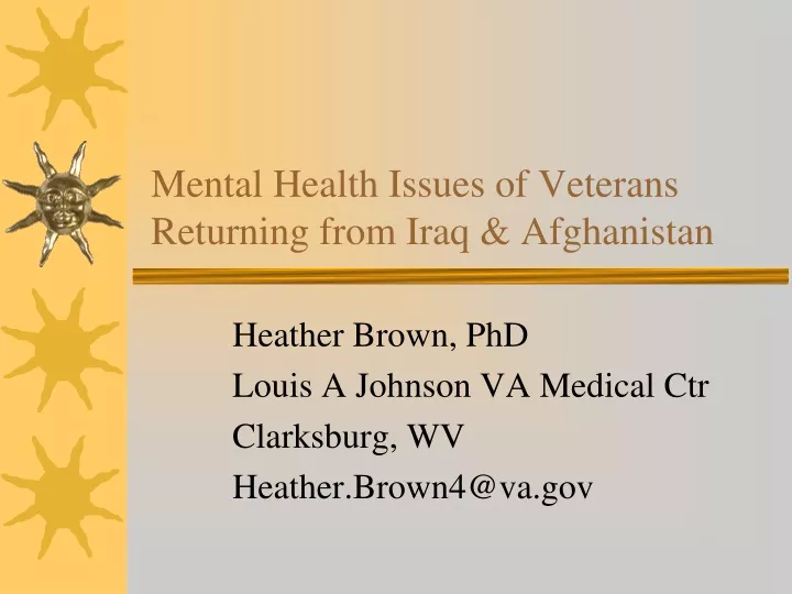 mental health issues of veterans returning from iraq afghanistan