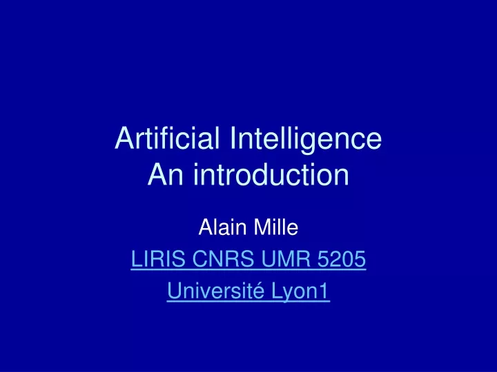 artificial intelligence an introduction