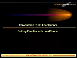 Introduction to HP LoadRunner  Getting Familiar with LoadRunner