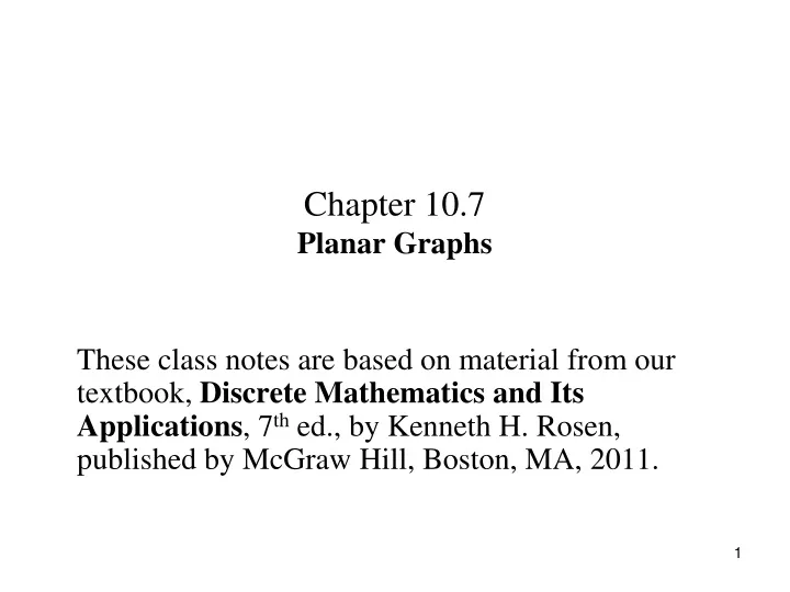 chapter 10 7 planar graphs these class notes