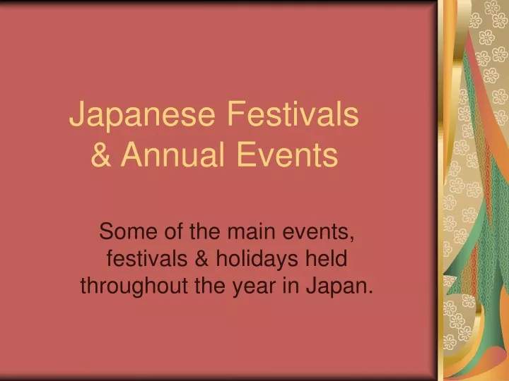 japanese festivals annual events