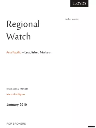 Regional         Watch   Asia Pacific  – Established Markets