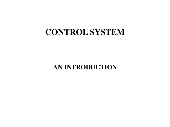 control system