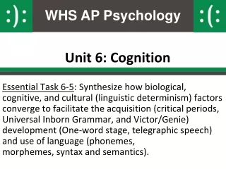 Unit 6: Cognition