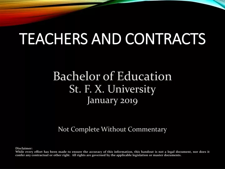teachers and contracts