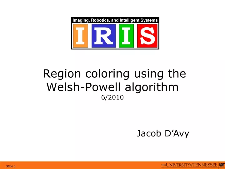 region coloring using the welsh powell algorithm 6 2010