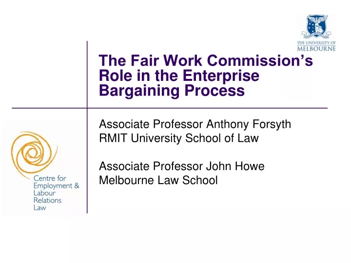 the fair work commission s role in the enterprise bargaining process