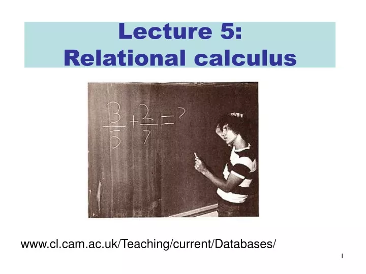 lecture 5 relational calculus