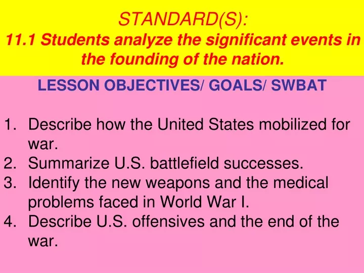 standard s 11 1 students analyze the significant events in the founding of the nation