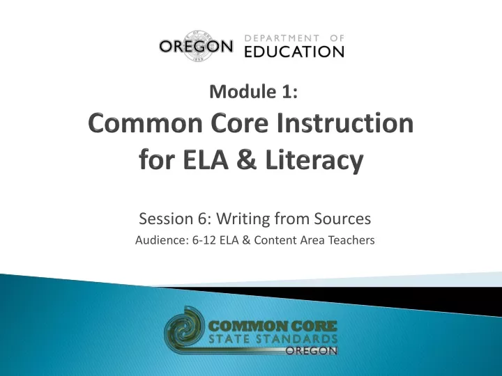 module 1 common core instruction for ela literacy