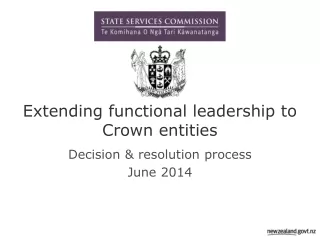 Extending functional leadership to Crown entities