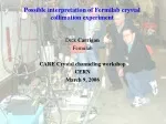 Interpretation of Fermilab Crystal Collimation Experiment - slide 1