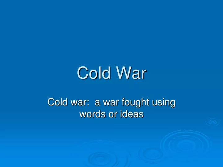 cold war