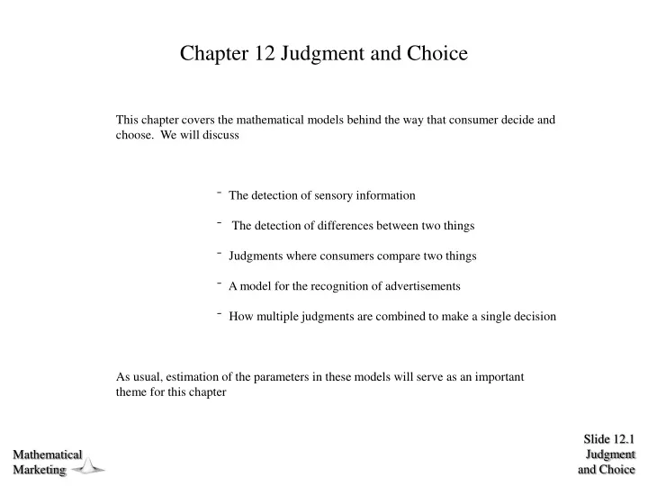 chapter 12 judgment and choice