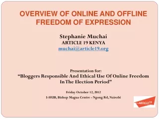 Overview of online and offline Freedom of Expression