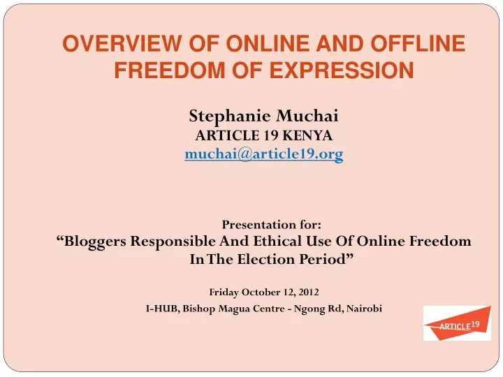overview of online and offline freedom of expression