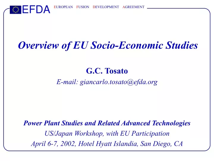 overview of eu socio economic studies