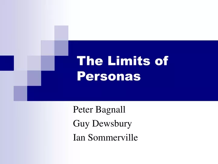 the limits of personas