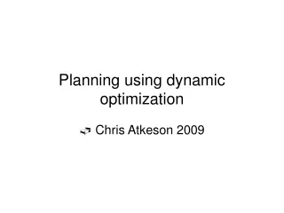 Planning using dynamic optimization